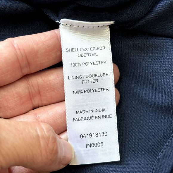 ADRIANNA PAPELL Sequin Beaded Dress 4 Navy Blue Sleeveless Cocktail Embellished - Picture 10 of 11